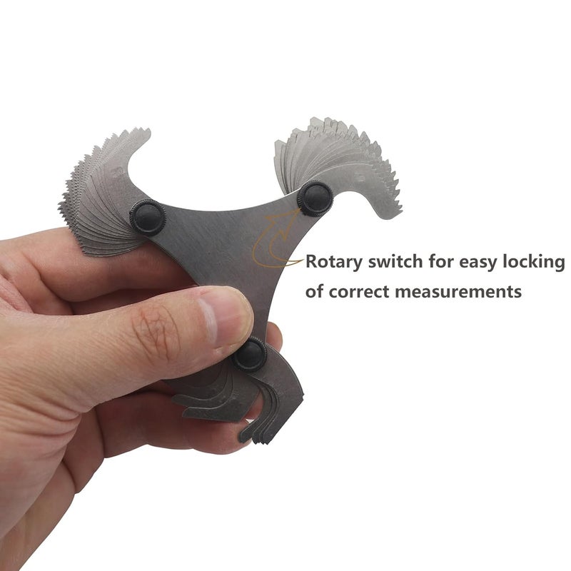 LYECUN US Thread Gauge with 51 Measurement Sizes, US 60 Degree Thread Pitch Gauge for Thread Size Measurement - Image 4